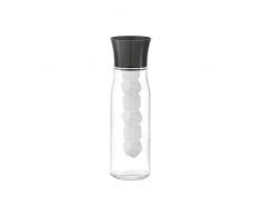 Zeller 19709 Glaskaraffe m. Kühlstab, 800ml, schwarz, ca. 8 x 8 x 26,5 cm