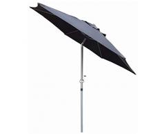 Redwood Leisure Redwood BB-UB128 Sonnenschirm aus Aluminium, neigbar, mit Kurbel, Schwarz, 2 m