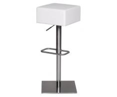 Wohnling Edelstahl Barhocker Durable M4, Edler Gastro Barstuhl Sitzfläche gepolstert 360° Drehbar, Exklusiver Design Tresenstuhl mit FuÃstütze Standfest, Sitzhöhe 66-89 cm Höhenverstellbar, weiÃ