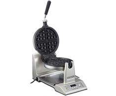 Gastroback 42419 Design Waffeleisen Advanced EL, integrierte Heizelemente, 950 Watt Hochleistungsthermostat für luftig, leichte Waffeln, Metall, metallic