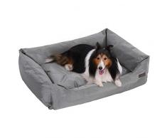 FEANDREA Hundebett, XXL Hundekorb, gemütliches Hundesofa, Haustierbett, Hundematte, im Schlafzimmer, Wohnzimmer und Flur, einfache Reinigung, rutschfest, 100 x 70 x 28 cm, grau PGW28G