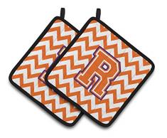 Caroline s Treasures Buchstabe R Chevron orange & Kronjuwelen Paar Topflappen cj1062-rpthd, 7.5hx7.5 W, multicolor