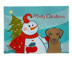 Caroline s Treasures bb1854plmt Schneemann mit Schokolade Labrador Stoff Tisch-Sets, multicolor