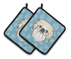 Caroline s Treasures Schneeflocke pekinses Paar Topflappen bb1655pthd, 7.5hx7.5 W, multicolor