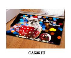 HUGSIDEA Weihnachten Decor Fußmatte PET Dog CAT Print Willkommen Matte, Polyester, Christmas 13, Größe S