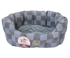 Rosewood 04221 40 Winks Bett, grau kariert, oval, Länge: 61 cm