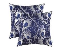 Kissenbezüge, Kissenhülle CaliTime 2 Stück Kissen Werfen Kissen Abdeckungen Fälle Schutz Muscheln zum Couch Sofa Schlafzimmer Zuhause Weihnachten Dekor (45cm x 45cm)