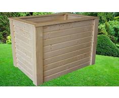 SchwibboLa Massives Hochbeet Deluxe, FSC zertifiziertes OSMO Holz, Maße 100 x 100 x 52 cm Pflanzkasten, Blumenkasten, Frühbeet, Beet