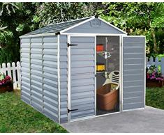Palram 6X8 Skylight Shed Dark Grau Bundle Gerätehäuser, 230,5x185,5x217 cm