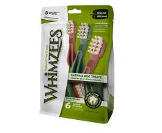 WHIMZEES Natürliche Getreidefreie Zahnpflegesnacks, Kaustangen für Hunde, Zahnbürste L, 6 Stück à 30 g