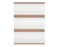 Lichtblick Doppelrollo Klemmfix, 70 cm x 150 cm (B x L) in Creme - Weiß - Braun, ohne Bohren, Duo Rollo für Fenster & Türen, moderner Sichtschutz, Innovative Kombination aus Rollo & Jalousie
