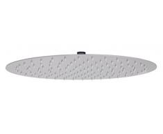 Wohnling Luxus Edelstahl Einbau Regendusche - Regenbrause 40 cm - Duschkopf rund mit Anti-Kalk Düsen