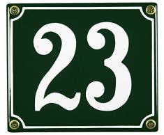 Buddel Bini Wetterfestes Emaille Hausnummernschild 23 12 x 14 cm, sofort lieferbar, grün