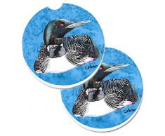 Caroline s Treasures Loon Set von 2 Tasse Halterung Auto Untersetzer 8717 Carc, 2,56, multicolor