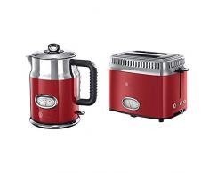 Russell Hobbs Toaster + Russell Hobbs Wasserkocher Retro rot