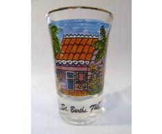 St. Barth s Beach House W/Gold Rim Shot Glas