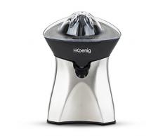 H.Koenig AGR60 Zitruspresse elektrisch / 2 Presskegel / Tropfstopp / 60 W / Edelstahl / silber