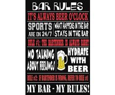 Schatzmix Bar Rules Regeln lustig kniepe Beer Keller Metal Sign deko Sign Garten Blech