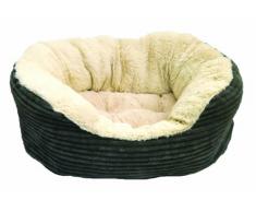 Rosewood 04302 Hundebett aus breitem Cord/Plüsch, grau, Länge: 81.2 cm