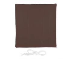 Relaxdays Sonnensegel quadratisch, wasserabweisend, UV-Schutz, mit Spannseilen, Terrasse, Balkonsegel BxT 5 x 5 m, braun