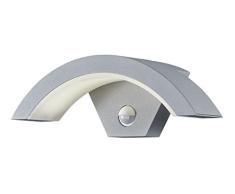 Trio Leuchten LED Außen Wandleuchte Ohio 220969142, Aluminiumguss Titanfarbig, 6 Watt LED, IP54, Bewegungsmelder