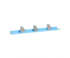 Relaxdays Hängeregal schmal, längliches Schweberegal für die Wand, Wandboard schwebend, MDF, HxBxT: 3,5x80x10cm, blau