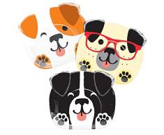 Creative Converting 336667 Teller, 22,9 cm, verschiedene Hunde, 1,3 x 21,6 x 19,7 cm, mehrfarbig