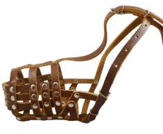 Sicherer Leder Korb Maulkorb # 12 Braun – Rottweiler,, Collie (Umfang 29,2 cm Schnauze Länge 12,7 cm)