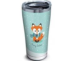 Tervis 1334121 Christmas Fox Isolierbecher mit Wickel und mattiertem Deckel, 473 ml, Tritan, transparent Getrübter Deckel 24 oz farblos