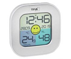 TFA Dostmann Hygrometer Fun, innen, digitales Thermometer, Luftfeuchtigkeitsmessgerät, silber
