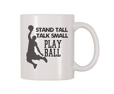 4 alle mal aufrecht Talk kleinen Play Ball Basketball Kaffee Tasse 11 Oz weiß
