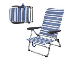 Aktive 62601 Klappstuhl, 5 Positionen, Blau gestreift