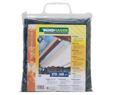 Windhager Sonnensegel für Seilspanntechnik Sonnenschutz Segel ideal für Pergola oder Wintergarten, 270 x 140 cm, DUNKEL-GRÜN, 10814