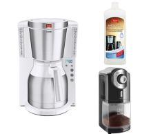 Melitta Kaffeefiltermaschine + Melitta 192618 Flüssigentkalker + Melitta 1019-02 Kaffeemühle Molino