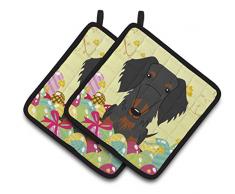 Caroline s Treasures bb6127pthd Ostern Draht Fell Dackel Paar Topflappen, 19,1 x 19,1 cm Multicolor