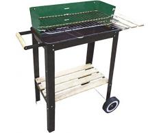 LAPILLI cdf08207 Kansas Grill mit Regal und Rollen, Grün/Schwarz