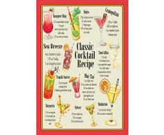 Schatzmix Classic Cocktails Rezepte Sidecar Mojito Tom Collins Metal Sign deko Sign Garten Blech
