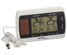 Technoline Thermometer mit Kabelsonde WS 7008 sowie Temperaturanzeige, Luftfeuchteanzeige und Solarbetrieb