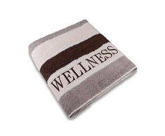 aqua-textil Wellness Saunatuch 80 x 200 cm Streifen braun Baumwolle Frottee Sauna Handtuch Strandtuch