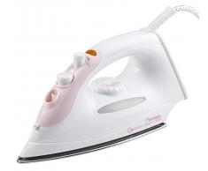 Bestron Dampfbügeleisen mit Edelstahl-Sohle, Easy Home, 1800 Watt, Dampfstoß 12g/min, Weiß/Rosa