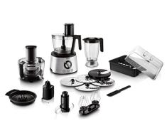 Philips HR7778/00 Küchenmaschine (1.300 Watt, inkl. Knethaken, Entsafter, Standmixer und Zitruspresse) schwarz/silber