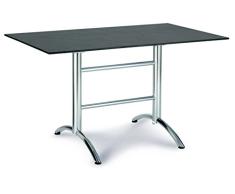 Best Firenze 130x80 cm eckig, Silber/Marmor Klapptisch, 80 x 130 x 73 cm