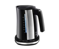 Melitta II Wasserkocher Look Aqua Deluxe 1026-04 BK SST (1,7 Liter, 2400Watt) mit Temperatureinstellung (80 °C, 95°C, 100°C) und Warmhaltefunktion, Kunststoff, 1.7 liters