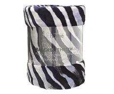 Catherine Lansfield Zebra Raschel Überwurf 200 x 240 cm bunt