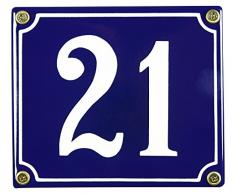 Buddel Bini Wetterfestes Emaille Hausnummernschild 21 12 x 14 cm, sofort lieferbar, blau