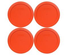 Pyrex Abdeckung für 4 Tassen, rund, für Glasschalen Pumpkin Orange