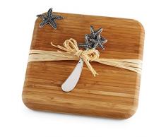 Mud Pie 10375 Servierbrett Seestern, Bambus, Braun