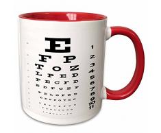 3dRose 17146_5 Mug Becher, keramik, rot/weiß