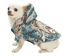 Croci Jacke Plüsch Pfau für Hunde 25 cm