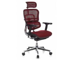 hjh OFFICE 652170 Luxus Chefsessel ERGOHUMAN Netzstoff Weinrot hochwertiger Bürodrehstuhl mit Vollausstattung
